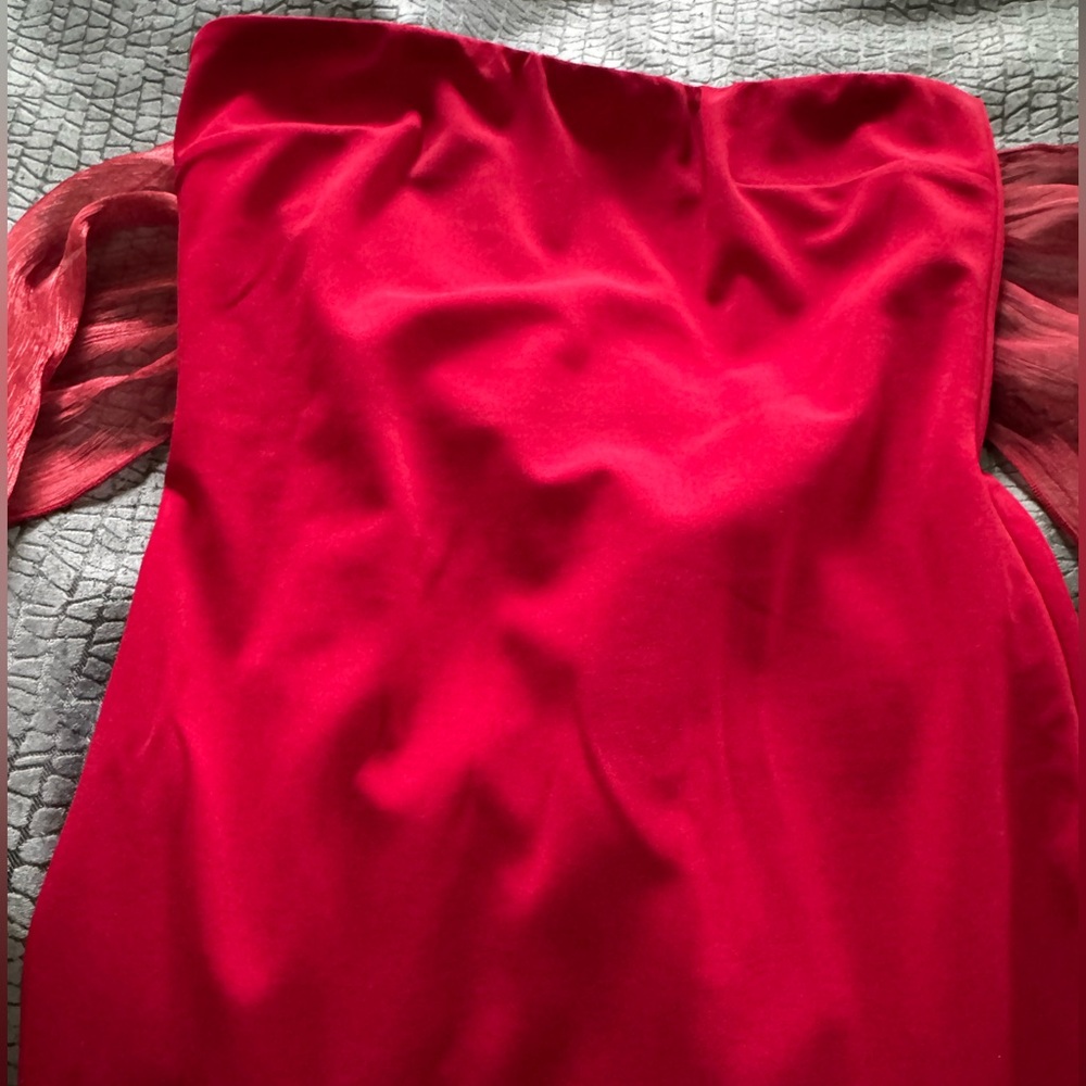 Lucy in the Sky. Back Bow Strapless Dress in Red. Size S. Good condition - Picture 5 of 15